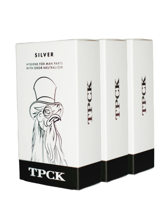 Pack of 3 TPCK ToppCock Silver Leave-On Hygiene for Man Parts (90ml)