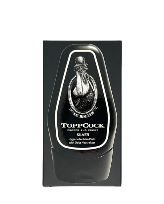 Classic ToppCock Silver Leave-On Hygiene for Man Parts Packaging